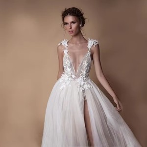 Abito <span class=keywords><strong>da</strong></span> Sera NDC10054, Nuovo Stile Elegante <span class=keywords><strong>da</strong></span> Sposa, Trasparente con Strascico, Sognante e Semplice - Product Image 4