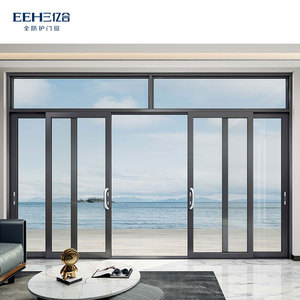 Foshan — portes coulissantes <span class=keywords><strong>en</strong></span> aluminium à <span class=keywords><strong>double</strong></span> voie, transparentes <span class=keywords><strong>en</strong></span> <span class=keywords><strong>verre</strong></span> trempé, <span class=keywords><strong>pour</strong></span> entrée et balcon - Product Image 1