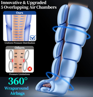 Bottes de massage électriques à compression d'air pour la récupération sportive avec fonction chauffante, rechargeables par USB, sans fil, pour soulager l'œdème des jambes