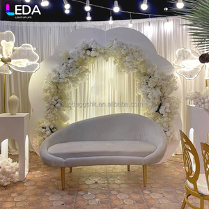 LEDA Nouveau Design Toile de Fond Blanche en Acrylique pour Événements et Fêtes, Mur de Fond Simple à Suspendre avec Motifs Floraux en Dentelle pour Mariage - Product Image 4