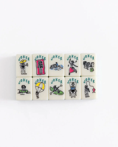 Juego de Mahjong Americano Estilo <span class=keywords><strong>Riviera</strong></span> Italiana, 160 Fichas de Acrílico con Textura de Jade Azul Océano, Regalo para Noches de Juego en Familia - Product Image 4