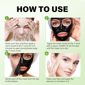 Masque nettoyant doux peel-off pour points noirs, masque anti-acné et resserrant les pores, et masque applicateur - Product Image 5