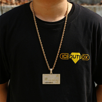 Bijoux Hip Hop Créatifs Plaqué Or 18 carats Pendentif Design Visa Serti de Zircon Cubique Style Riche Pendentif Collier.