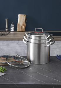 Marmite en acier inoxydable 304 avec couvercle en verre, fond encapsulé, marmite profonde pour bouillon et ragoût, compatible induction et gaz - Product Image 2