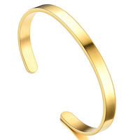 CHENG JEWELERS Vente en gros de bijoux bon marché de haute qualité, 6mm de large, bijoux tendances, bracelets en acier inoxydable plaqués or 18 carats pour hommes