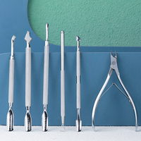 Professionnel Métal Argent Poussoir À Cuticules Extracteur De Peau Morte En Acier Inoxydable Éplucheur Grattoir Durable En Gros Poussoir À Ongles