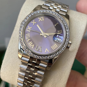 Chất Lượng Cao Biểu Tượng Tùy Chỉnh Sang Trọng Tự Động Đồng Hồ Cơ Khí Thép Không Gỉ Sapphire Kính Kim Cương Ngày Hiển Thị - Product Image 1