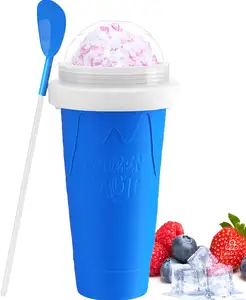 2024 Offres Spéciales Quick Frozen Magic Cup Silicone Slushy Maker Cup Freeze Mug Milkshake Smoothie Mug Hand Slush Maker