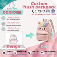 Sac à dos en peluche personnalisé fonctionnel, couleurs vives, coton PVC, pour les produits de parcs à thème, design professionnel