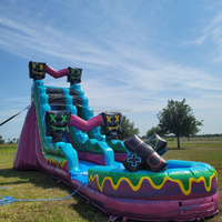 Toboggan aquatique gonflable avec piscine pour location événementielle