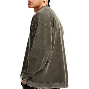 Sudadera de Hombre Oversize de Forro Polar Grueso, Estilo Vintage Casual, con Logotipo Personalizado, de Alta Calidad, Moderna, Holgada, Retro, con Lavado Ácido, 100% Algodón - Product Image 5
