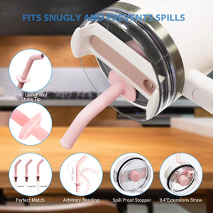 Pajita Antiderrames para Accesorios Stanley Quencher H2.0, Actualización 2024, 2 en 1, Puntas de Silicona Antiderrames, Tapón Antiderrames - Product Image 4