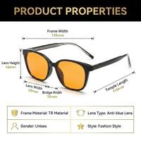 Gafas de Sol Cuadradas Grandes de Moda Sunray, Montura Ligera TR90, Lentes de PC Naranjas, Alivio de la Fatiga Ocular, OEM Unisex, Venta al por Mayor, Anti Luz Azul para Adultos
