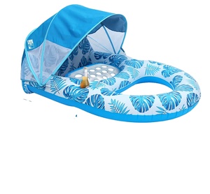 Flotador de Piscina JOSEN de PVC con Toldo UPF50+, Flotadores Grandes para Piscina, Flotador Inflable Resistente para Adultos con Portavasos y Respaldo - Product Image 1