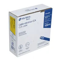 BOÎTE 1 Rouleau de 100 mètres de câble en aluminium recouvert de cuivre THW CCA 12 AWG isolé en PVC, homologué 600V, CCA-12B-1BOX VOLTECK