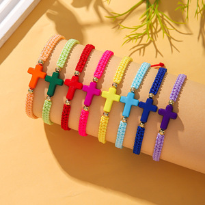 สร้อยข้อมือถักปรับได้หลากสีสัน เรียบง่ายแต่ทันสมัย ของขวัญสำหรับผู้หญิง สร้อยข้อมือแฟชั่นเสริมเสน่ห์ - Product Image 3