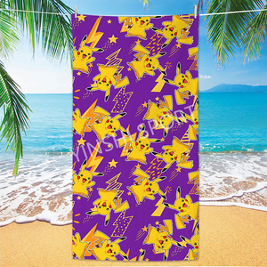 Serviette de plage absorbante en microfibre avec impression numérique simple pour un usage domestique en été et des dessins animés - Product Image 5