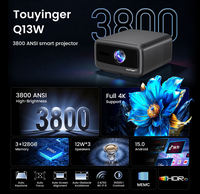 Projecteur Touyinger Q13W, prise en charge 4K, puce anti-latence V660 haut de gamme, MEMC Fluid Motion, 3 Go + 128 Go de stockage professionnel, 1080P natif, Home Cinéma