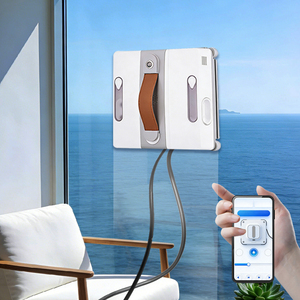 Robot de nettoyage de vitres automatique <span class=keywords><strong>avec</strong></span> 2 brosses rotatives et pulvérisation d'eau à 4 voies pour les fenêtres de la maison, <span class=keywords><strong>aspirateur</strong></span> à vitres électrique - Product Image 3