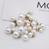Vente en gros chaude pendentif en plastique ABS à tige ronde avec bouton de perle en strass pour la fabrication de bijoux de vêtements à faire soi-même