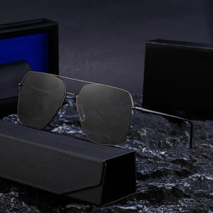 Lunettes de soleil polarisées carrées Dl-B18089 pour hommes, monture en métal, protection UV400, classe 2, pare-soleil, couleur noire - Product Image 2