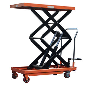 Plataforma de tijeras de elevación móvil personalizada de fábrica, mesa de elevación Manual manual de elevación hidráulica de 1700mm y 1000kg - Product Image 2