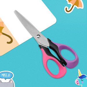 Stainless Steel Paper Scissors Straight Head Reddish Purple For Home And School Use - Product Image 4