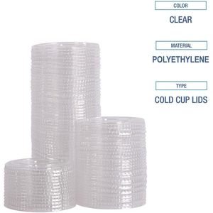 Boardwalk BWKPET910STRAWPK Disposable Lids 9 Oz. to 10 Oz. Crystal-Clear <b>Cold</b> <b>Cup</b> with Straw-Slot Packaged Clear (100/Pack) - Product Image 1