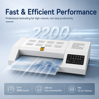 Laminateur professionnel 6 rouleaux A3 commercial 2200 mm/min avec contrôle intelligent de la vitesse et de la température pour bureau et imprimerie