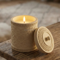 Pot à bougie vide gaufré islamique fait main pour la fabrication de bougies, support de bougie en béton multifonctionnel pour rangement de bureau