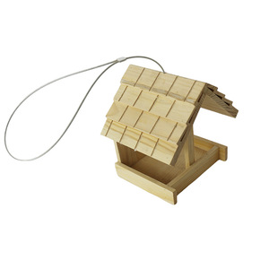 Comedero para Pájaros de Madera, Tamaño Mediano, Acabado Natural, Decoración para Jardín Exterior Colgante - Product Image 5
