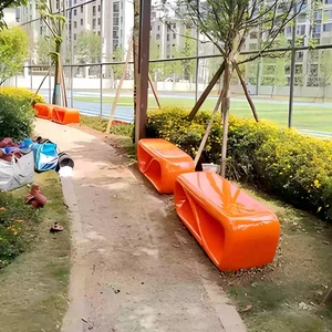 Banco de Fibra de Vidrio con Diseño de Guijarros Orgánicos, Estilo Moderno y Minimalista, para Exteriores, Villas, Centros Comerciales, Parques y Plazas - Product Image 5