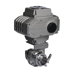 Vanne papillon sanitaire en acier inoxydable 316 de qualité alimentaire DN50 avec actionneur électrique, vanne à bille électrique, vente de liquidation B2B COVNA - Product Image 1