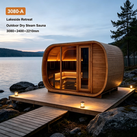 Salle de vapeur sèche 3080x2400x2210mm en bois de pruche/cèdre/épicéa, sauna haut de gamme pour centres de bien-être et salles de sport commerciales