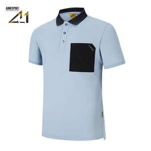 เสื้อโปโลแขนสั้นผู้ชาย A-1 รุ่นซัมเมอร์ ทรงปกติ สีพื้น มีกระเป๋า แห้งเร็ว ระบายอากาศได้ดี ผ้าถัก โพลีเอสเตอร์ 100% - Product Image 3