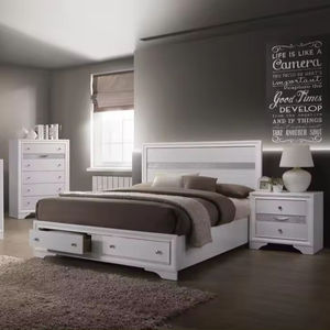 للبيع بالجملة عرض ساخن مجموعة من قطع أثاث غرف النوم الكلاسيكية عالية الجودة رخيصة الثمن سرير خشبي عصري سرير ملكي أثاث أمريكي طراز MJ-264374DR - Product Image 1