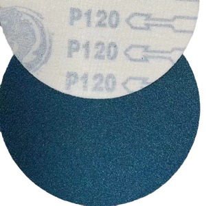 Disques abrasifs adhésifs bleus P120 de 4 et 5 pouces en alumine pour le polissage et le ponçage du métal, du bois et de la peinture - Product Image 1