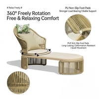 Chaise longue de patio extérieure Meiqi, chaise longue inclinable, canapé de détente pour jardin, balcon, villa, resort