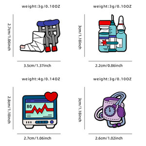 Lot de pin's en émail personnalisés sur le thème médical moderne, mignons, pour infirmières et médecins, en alliage de zinc, imprimés UV, accessoire de mode pour le personnel médical - Product Image 2