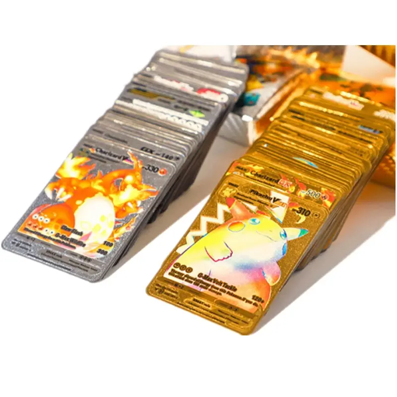 Wholesale 55pcs Poke mon Gold Foil Cards Best Sale Poke mon Trading Playing Cards Ultra Rare Poke mon Vmax GX EX Cards