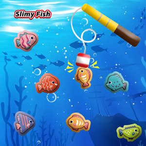 Jeu de pêche Montessori en peluche pour bébé, éveil éducatif précoce, jouets de pêche pour la cognition des animaux marins avec poisson en peluche - Product Image 2