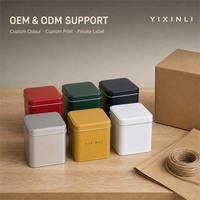 Scatola Quadrata in Metallo Yixinli 75x75x105mm con Coperchio a Pressione per Conservazione Tè e Caffè, Vendita all'Ingrosso OEM ODM Personalizzata