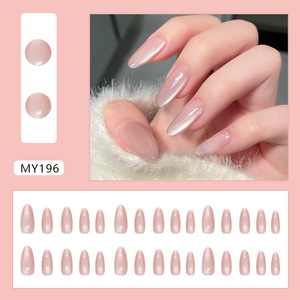 Neissry Faux Ongles à Presser Faits Main, Effet Œil de Chat, Gel Souple, Forme Amande Courte, pour Enfants, avec Boîte de Rangement, Vente en Gros, Prix Usine pour Salons - Product Image 1