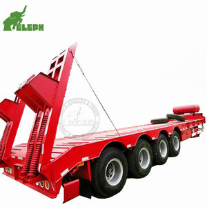 Venta caliente <span class=keywords><strong>de</strong></span> alta calidad <span class=keywords><strong>de</strong></span> <span class=keywords><strong>tres</strong></span> <span class=keywords><strong>ejes</strong></span> 40T <span class=keywords><strong>de</strong></span> cama plana baja transportador <span class=keywords><strong>de</strong></span> automóviles remolque excavadora - Product Image 2