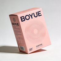 Emballages en matériaux recyclés personnalisés Boîtes à café en papier pliables avec laminage mat et UV spot pour les grains de café