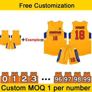 Benutzer definierte LOGO Muster & Zahlen Basketball Trikot für Kinder Kinder Männer Atmungsaktive Team Wettbewerb Basketball Uniform Set - Product Image 3
