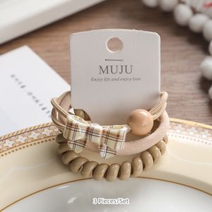 Frauen klassisches Haar zubehör 3-teiliger Telefon ring Haar gummi Montage Fabrik Großhandel Kunststoff draht Haar gummis - Product Image 2