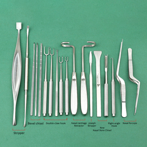 Kit de rhinoplastie manuel 18 pièces, diviseur d'os nasal, instruments de chirurgie esthétique, rétracteur osseux à <span class=keywords><strong>double</strong></span> pointe en acier inoxydable - Product Image 1