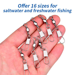 Kit d'accessoires de pêche OEM : Émerillons roulants, mousquetons de sécurité et attaches pour la pêche en eau salée et en eau douce - Product Image 6