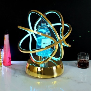 Custom Vodka Golden Light Up Champagne Display Rack Stand VIP Bottle service sign LED Bottle Presenter for Club <b>Bar</b> Graduation - Product Image 5